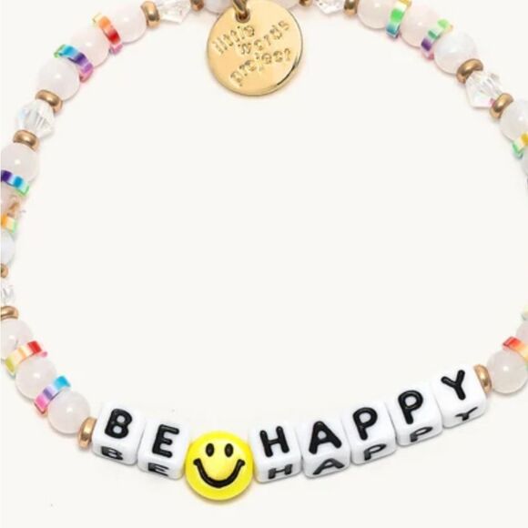 Little Words Project, "Be Happy" Beaded Bracelet - Picture 2 of 6